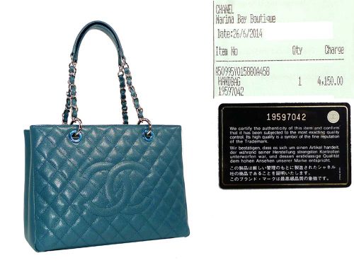 Chanel 19597042 Blue Caviar 14A A509954 30cm Silver Hardware Grand Shopping Tote -0