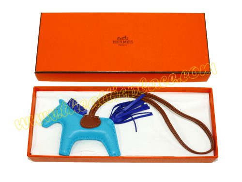 Hermes Rodeo PM Bleu Azteque/ Bleu Electric/ Fauve Bag Charm-0