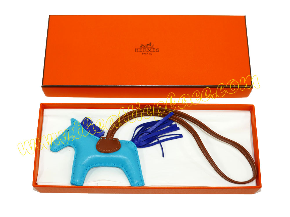 Hermes Rodeo PM Bleu Azteque/ Bleu Electric/ Fauve Bag Charm-0 Hermes Rodeo PM Bleu Azteque/ Bleu Electric/ Fauve Bag Charm-0