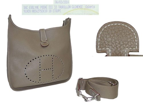 Hermes Evelyne III 33cm Etoupe R Stamp Messenger Bag-0