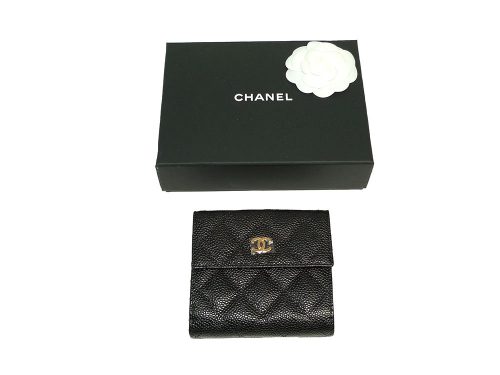 Chanel 19491680 Black Caviar Gold Hardware Small Wallet-0