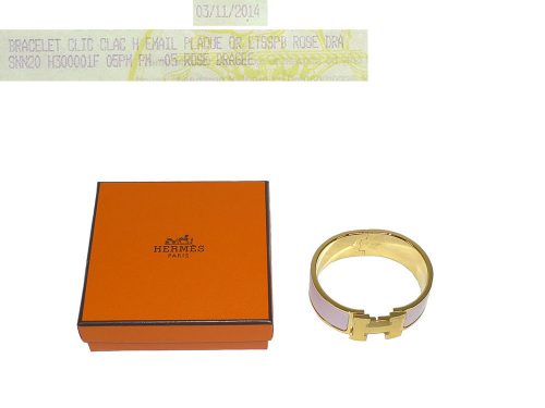 Hermes Clic Clac H Rose Dragee Gold Hardware Medium Size PM -0