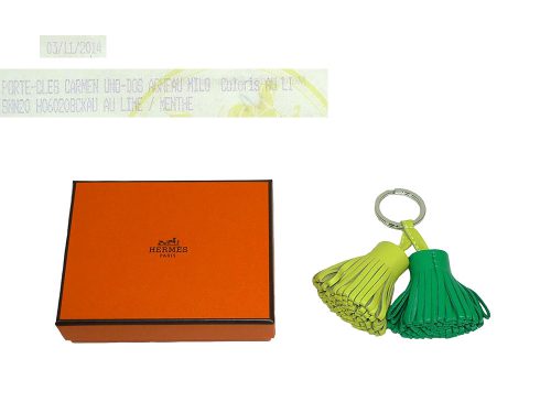 Hermes Carmen Duo Lime/ Menthe Key Holder-0