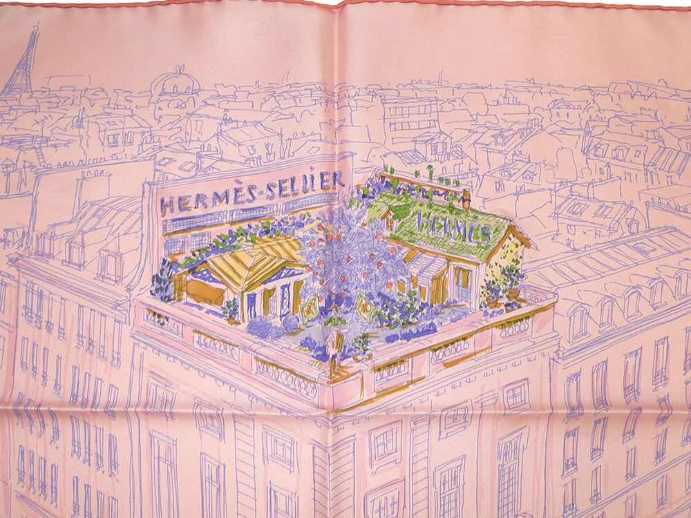Hermes 45cm Twilly Silk Rose/Encre/Vert Scarf-32827 Hermes 45cm Twilly Silk Rose/Encre/Vert Scarf-32827