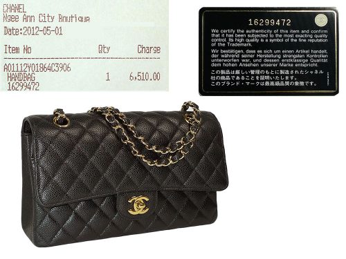 Chanel 16299472 Black Caviar Medium Flap Classic Gold Hardware-0