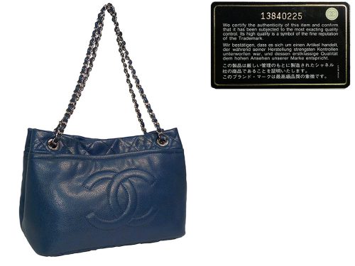 Chanel 13840225 Blue Caviar Shopping Tote SHW-0