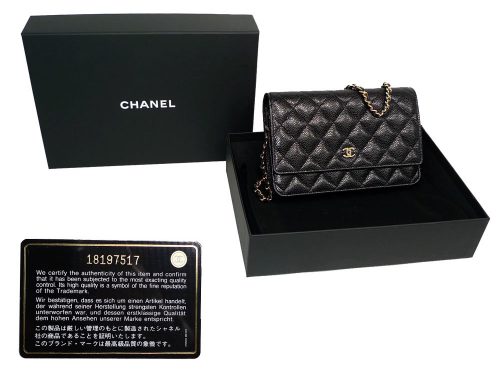 Chanel 18197517 Black Caviar Wallet on Chain with Gold Hardware-0