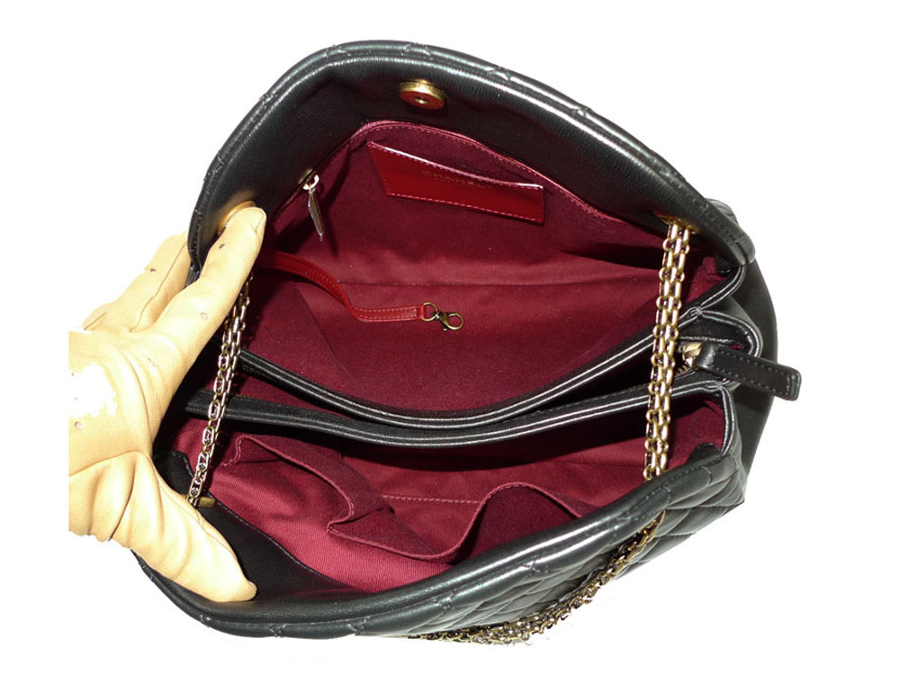 Chanel 15199150 Black Lambskin Mademoiselle Medium Bowling Tote with Gold Hardware-32848 Chanel 15199150 Black Lambskin Mademoiselle Medium Bowling Tote with Gold Hardware-32848