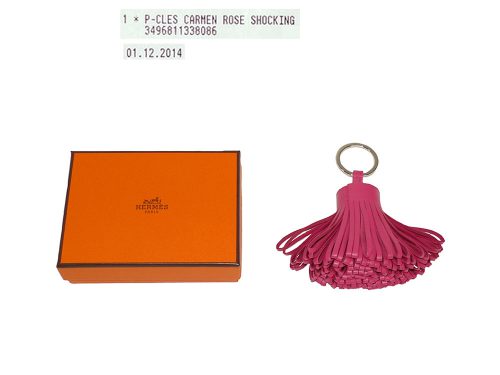 Hermes Carmen Shocking Pink Bag Charm / Key Holder-0