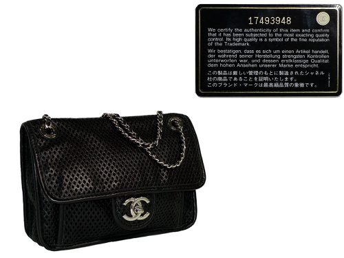 Chanel 2013 Spring 17493948 Black Perforated Mesh Soft Calf Small Tote -0