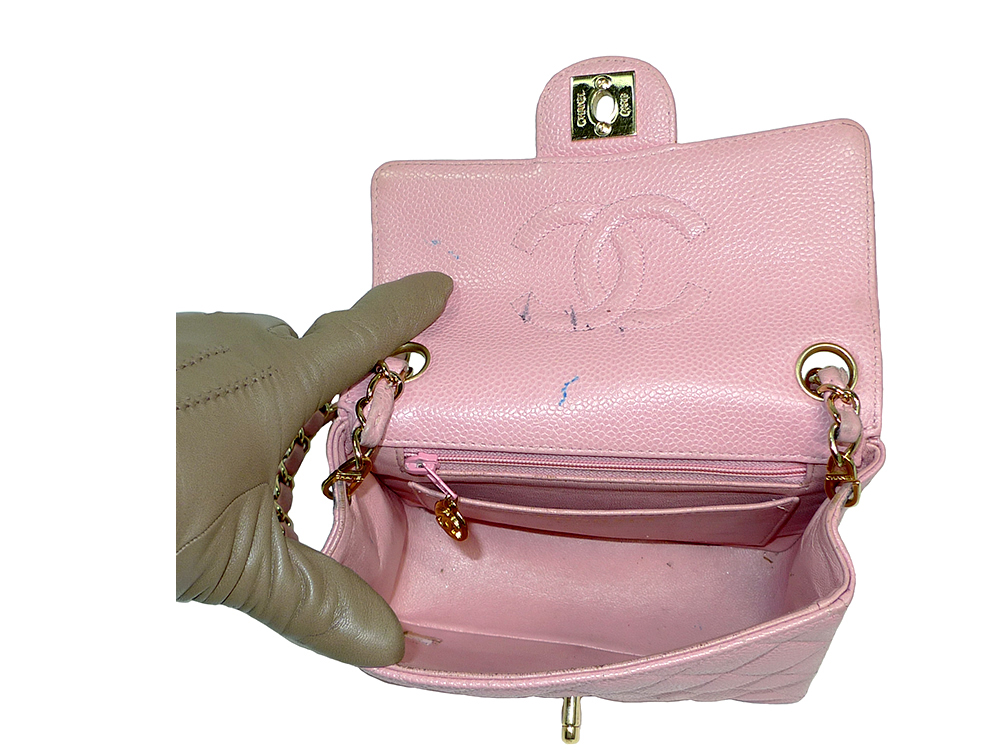 Chanel Pink Caviar Mini Classic Tote Gold Hardware-33393 Chanel Pink Caviar Mini Classic Tote Gold Hardware-33393