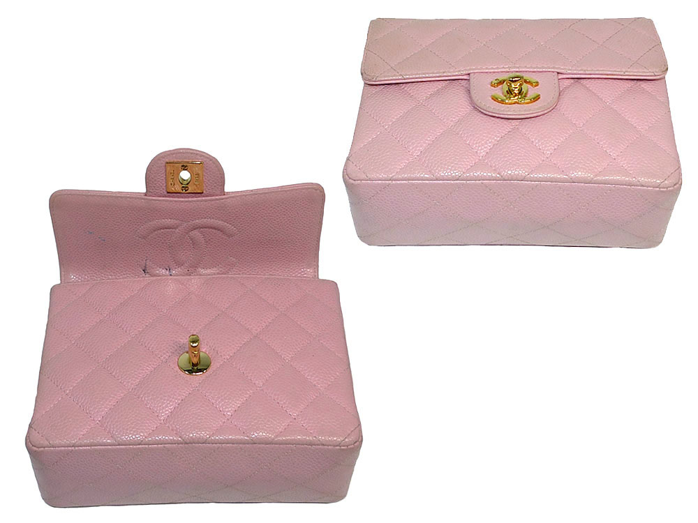 Chanel Pink Caviar Mini Classic Tote Gold Hardware-33392 Chanel Pink Caviar Mini Classic Tote Gold Hardware-33392