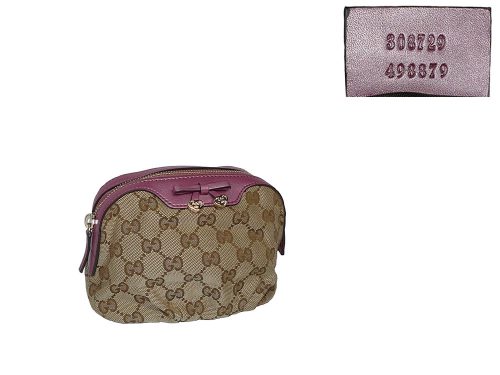 Gucci 308729 Cherry Metallic Cosmetic Pouch-0