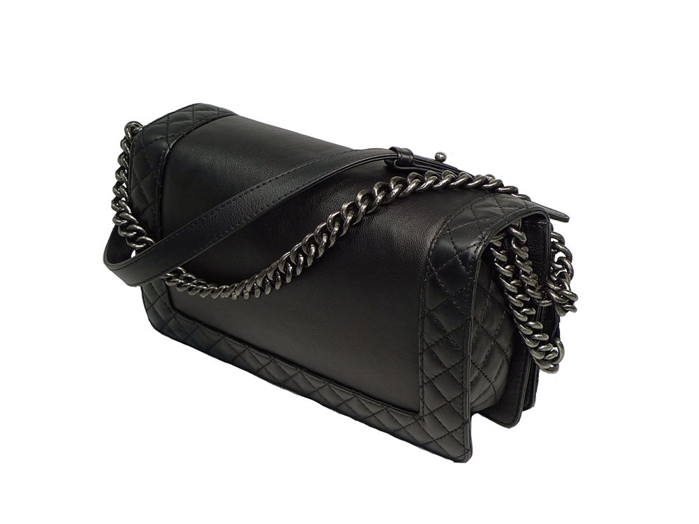 Chanel 18783550 Le Boy Flap Black Original Lambskin 28cm in New Medium Size Mat Ruthenium Hardware-33553 Chanel 18783550 Le Boy Flap Black Original Lambskin 28cm in New Medium Size Mat Ruthenium Hardware-33553