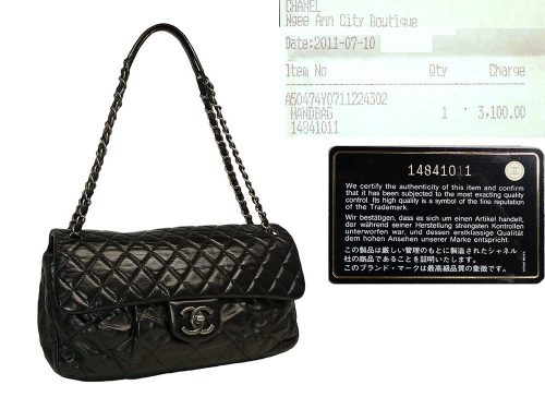 Chanel Black 14841011 Gather Single Flap Ruthemium Hardware-0