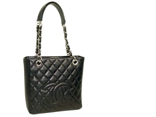Chanel 17701061 Black Caviar Classic Petit Shopping Tote with " 31 Rue Cambon" on Silver Hardware-0