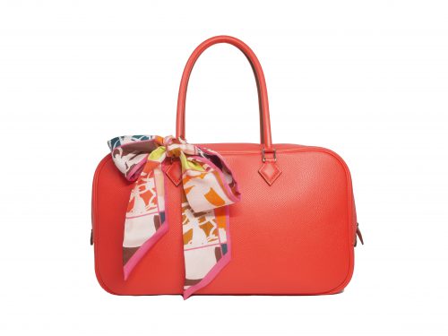 Hermes Plume Elan Crevette Epsom Leather Q Stamp Small Tote Pallamium Hardware -0