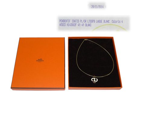 Hermes Pendentif Laque Blanc Gold Hardware-0
