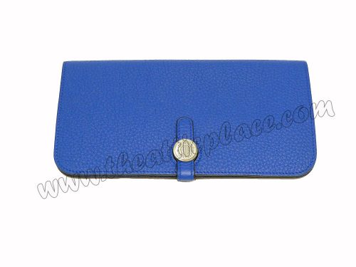 Hermes Dogon Wallet R Stamp Electric Blue Mat Palladium Hardware-0