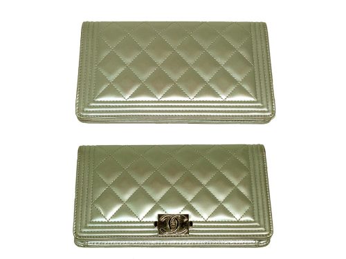 Chanel 19506669 Patent Pink Gold Le Boy 8 Cards Long Wallet-0