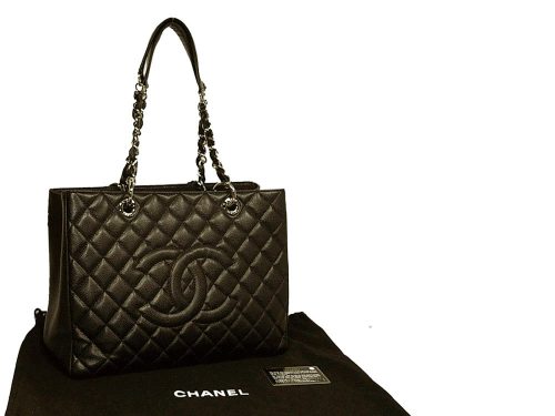 Chanel 19578570 Black Caviar with "31 Rue Cambon "on Silver Hardware Grand Shopping Tote -0