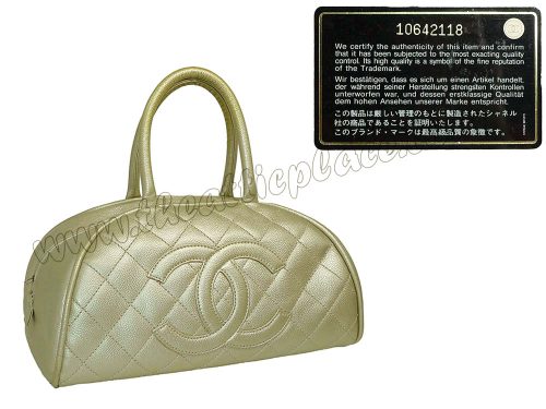 Chanel 10642118 Metallic Gold Boston Medium Tote -0