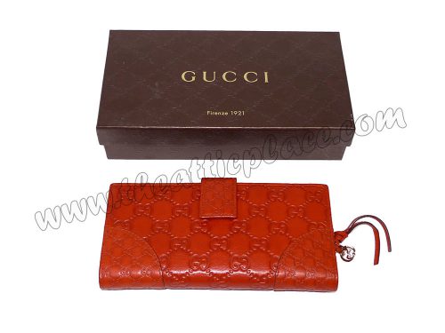 Gucci 323398 Bree Guccissima Papaya 7 Cards Long Wallet-0