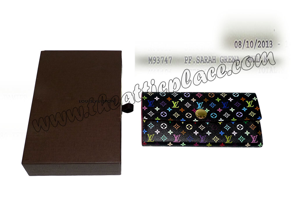 Louis Vuitton M93747 Multicolor Black Sarah Wallet-0 Louis Vuitton M93747 Multicolor Black Sarah Wallet-0