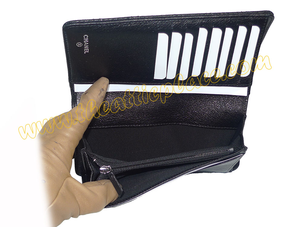 Chanel 20533121 Black Perforated L Yen Long Wallet A31509Y-35010 Chanel 20533121 Black Perforated L Yen Long Wallet A31509Y-35010