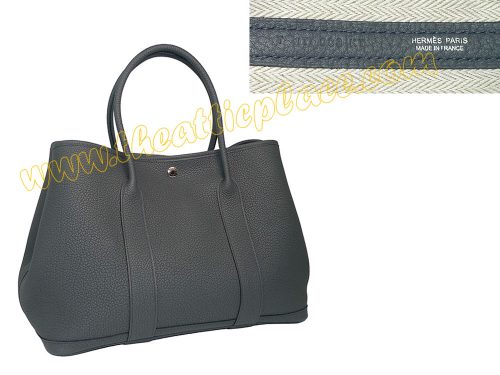 Hermes Garden Party 36cm Ardoise /Dark Grey T Stamp Document Tote-0