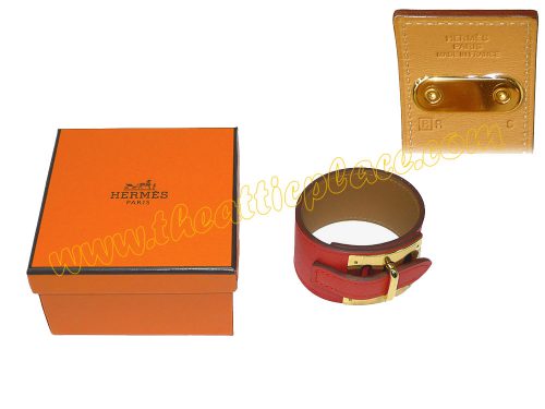 Hermes Kelly Dog Intense Capuccine Leather Bracelet -0