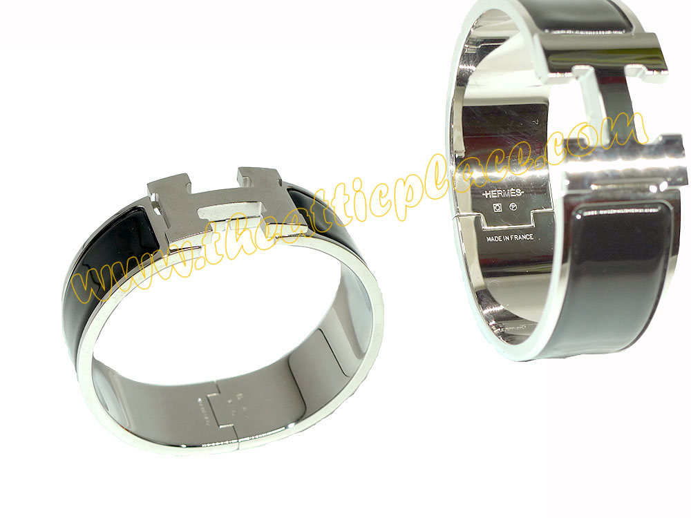 Hermes Clic Clac 1" Wide H Black H300001F01 SHW-0 Hermes Clic Clac 1" Wide H Black H300001F01 SHW-0