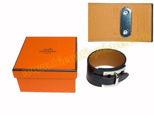 Hermes Kelly Dog Intense Black Calf Bracelet for Unisex-0