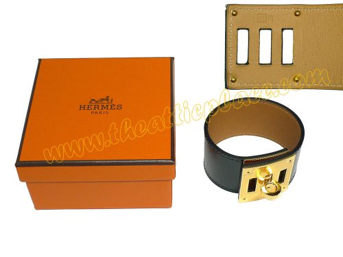 Hermes Kelly Dog Black Gold Hardware Bracelet Unisex-0