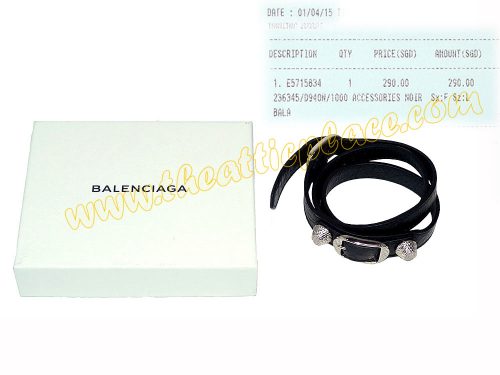 Balenciaga 235345 Black Giant Double Tour Bracelet-0