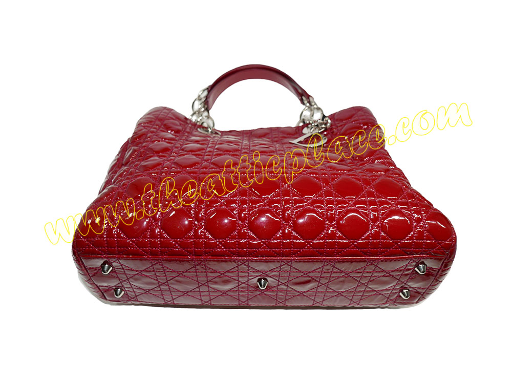 Dior Patent Red Cannage Documet Silver Hardware-35739 Dior Patent Red Cannage Documet Silver Hardware-35739