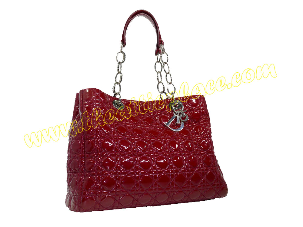 Dior Patent Red Cannage Documet Silver Hardware-0 Dior Patent Red Cannage Documet Silver Hardware-0