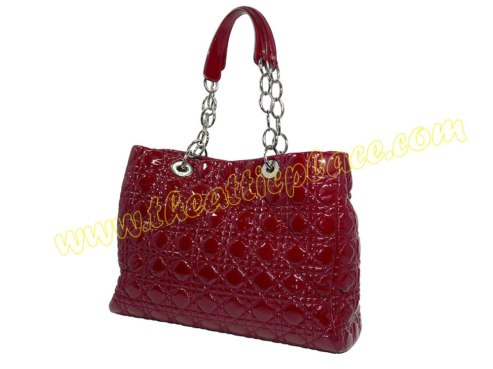 Dior Patent Red Cannage Documet Silver Hardware-35738 Dior Patent Red Cannage Documet Silver Hardware-35738