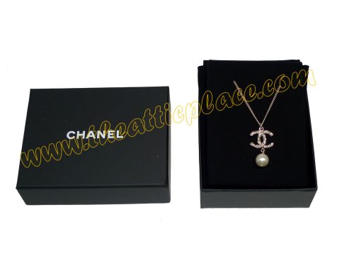 Chanel A63047Y CC Line Coco Gold/ Glass Pearl Ball Necklace-0