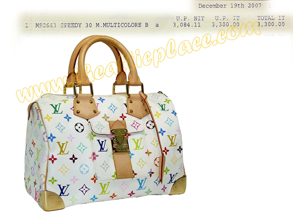 Louis Vuitton M92643 Multicolor White Speedy 30 Tote -0 Louis Vuitton M92643 Multicolor White Speedy 30 Tote -0