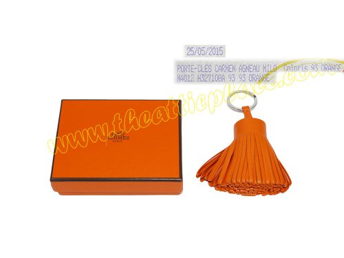 Hermes Carmen Rouge Orange Bag Charm/ Key Holder-0