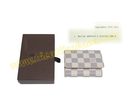 Louis Vuitton N61746 Damier Azur Flap Card Holder (CA1113)-0