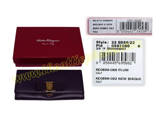 Ferragamo Prune Pebbled Calf Classic Long Wallet-0