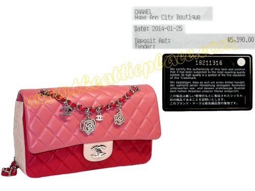 Chanel 14P A90214 Pink/ Red/L Pink 19211316 Valentine Flap-0