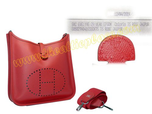 Hermes Evelyne 29cm Rose Jaipur Epsom R Stamp Reporter/ Messenger Bag-0