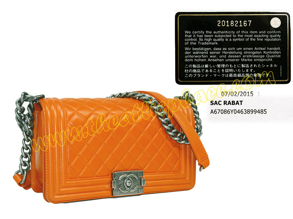 Chanel 20182167 Orange Lambskin Medium Boy Ruthenium Hardware-0 Chanel 20182167 Orange Lambskin Medium Boy Ruthenium Hardware-0