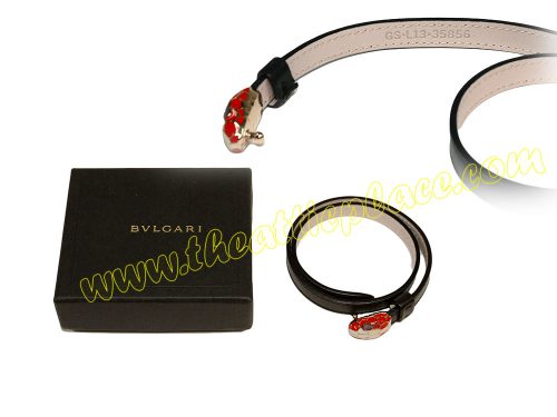 Bvlgari GS-L13-35856 Black/Beige Double Tour Snake Head Gold Hardware-0