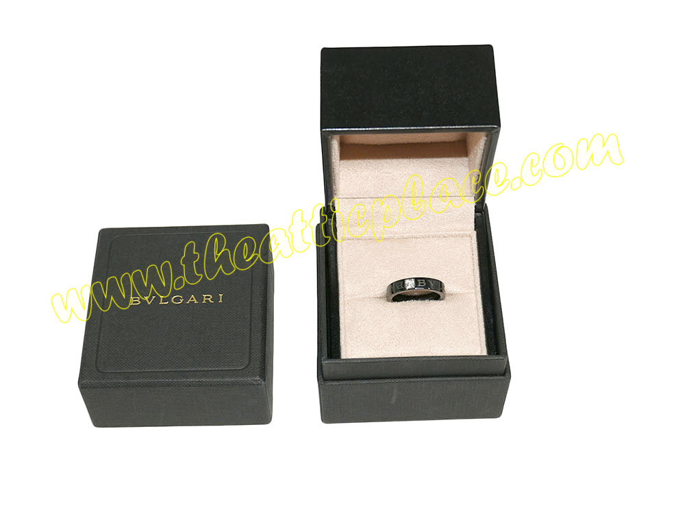 Bvlgari B.Zero1 Band Black Ceramic Size 55 w 1 Diamond Ring-36559 Bvlgari B.Zero1 Band Black Ceramic Size 55 w 1 Diamond Ring-36559