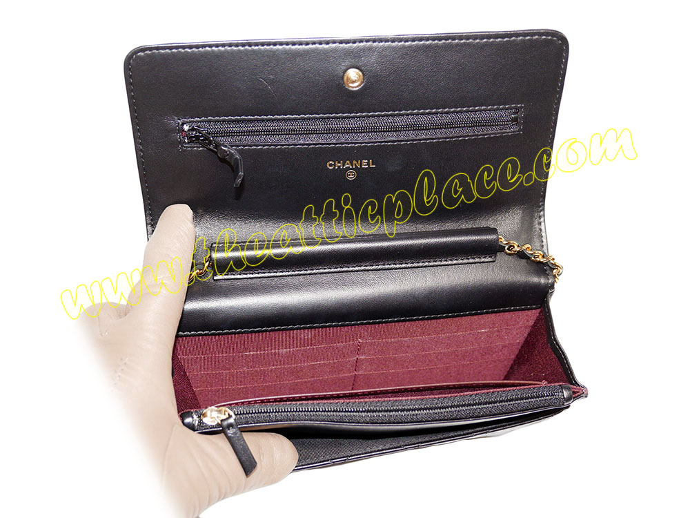Chanel Black Lambskin Wallet On Chain Gold Hardware-36479 Chanel Black Lambskin Wallet On Chain Gold Hardware-36479