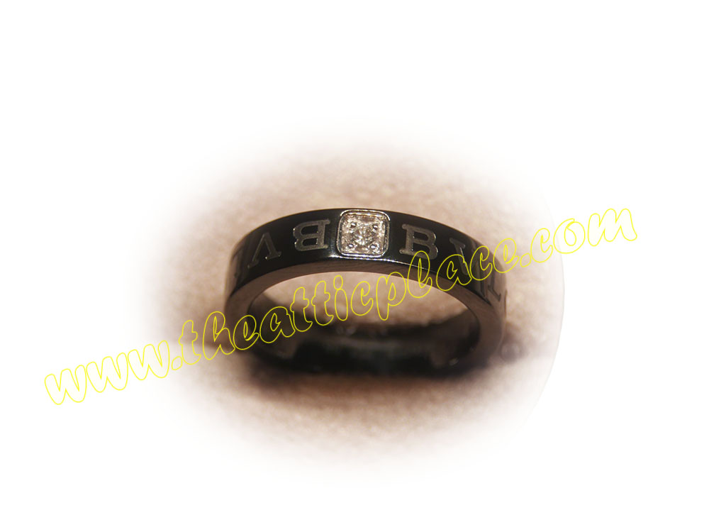 Bvlgari B.Zero1 Band Black Ceramic Size 55 w 1 Diamond Ring-36561 Bvlgari B.Zero1 Band Black Ceramic Size 55 w 1 Diamond Ring-36561